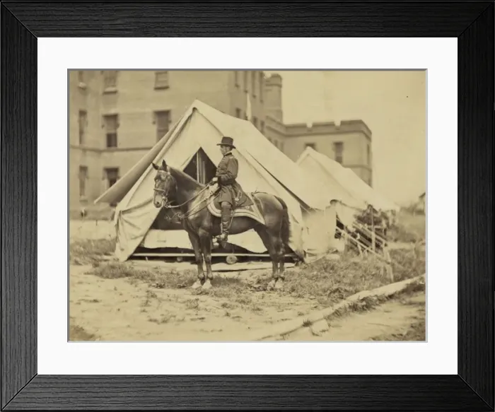 Framed Print : Major-General Joseph Hooker, full-length portrait, seated on Framed Print : Major-General Joseph Hooker, full-length portrait, seated on