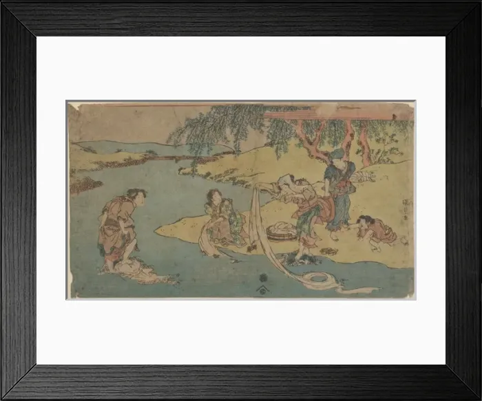 Framed Print : Washing clothes in the river Framed Print : Washing clothes in the river