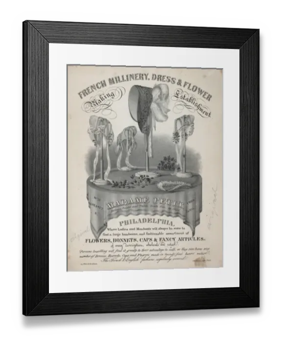 Framed Print : French millinery, dress & flower making establishment Framed Print : French millinery, dress & flower making establishment
