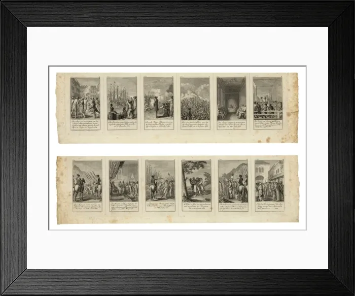 Framed Print : Scenes from events and battles leading up to and during Framed Print : Scenes from events and battles leading up to and during