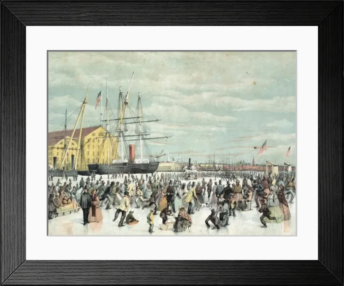 Framed Print : Scene on the Delaware River at Philada. during the severe wi Framed Print : Scene on the Delaware River at Philada. during the severe wi