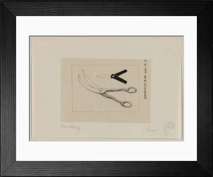 Framed Print : Surgery scissors and lancet Framed Print : Surgery scissors and lancet
