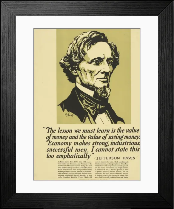 Framed Print : Jefferson Davis, bust-length portrait, facing right Framed Print : Jefferson Davis, bust-length portrait, facing right