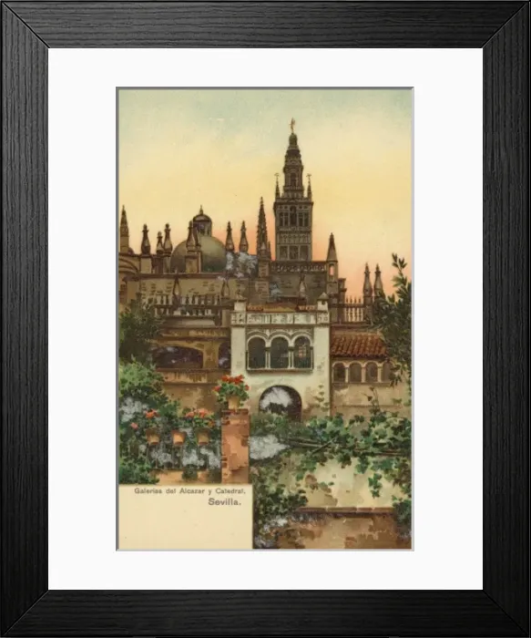 Framed Print : Sevilla. Galerias del Alcazar y Catedral Framed Print : Sevilla. Galerias del Alcazar y Catedral