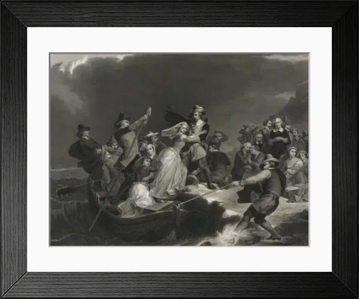 Framed Print : Landing of the Pilgrims on Plymouth Rock, 1620 Framed Print : Landing of the Pilgrims on Plymouth Rock, 1620