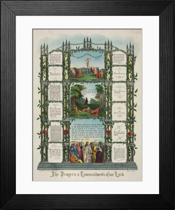 Framed Print : The Prayers & commandments of our Lord Framed Print : The Prayers & commandments of our Lord