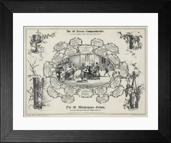 Framed Print : The 10 tavern commandments, as every landlord should show th Framed Print : The 10 tavern commandments, as every landlord should show th