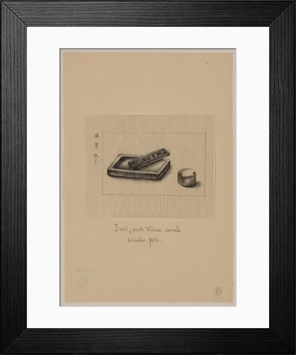 Framed Print : Ink, ink stone and water pot Framed Print : Ink, ink stone and water pot