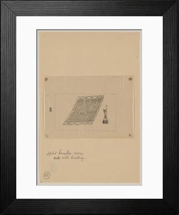 Framed Print : Split bamboo screen with silk binding Framed Print : Split bamboo screen with silk binding