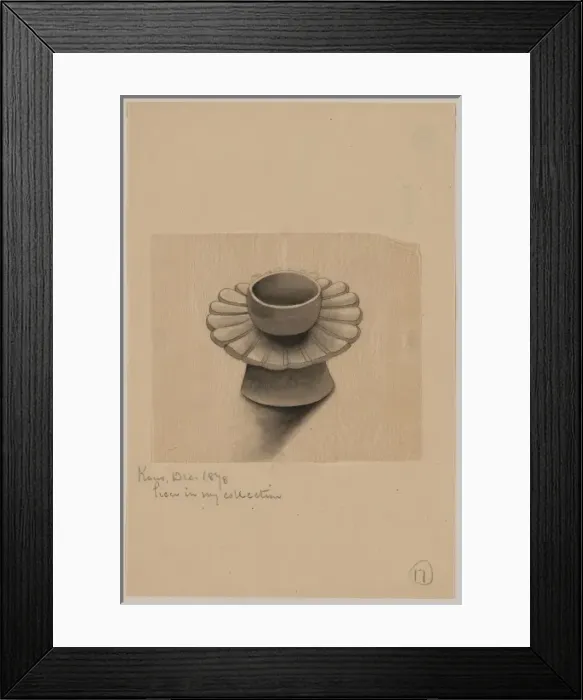 Framed Print : Bowl on petal-shaped platter with conical base Framed Print : Bowl on petal-shaped platter with conical base