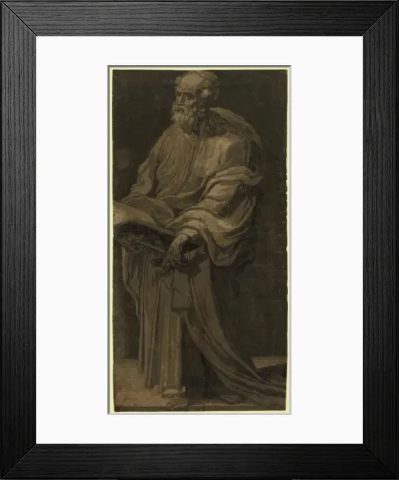Framed Print : St. Peter. Print shows Saint Peter, standing, with a book in his hands Framed Print : St. Peter. Print shows Saint Peter, standing, with a book in his hands