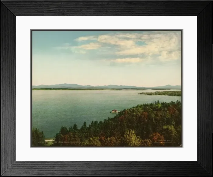 Framed Print : Across the lake from Hotel Champlain, N. Y Framed Print : Across the lake from Hotel Champlain, N. Y