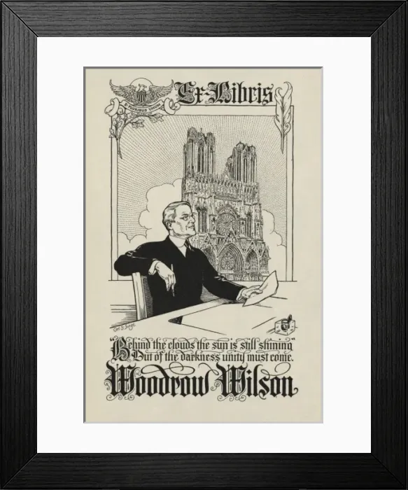 Framed Print : Bookplate of Woodrow Wilson Framed Print : Bookplate of Woodrow Wilson