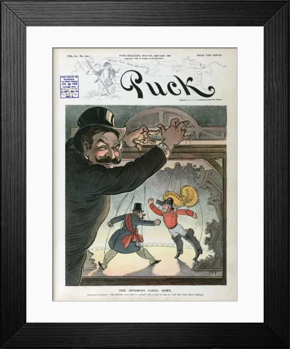 Framed Print : The isthmian canal game