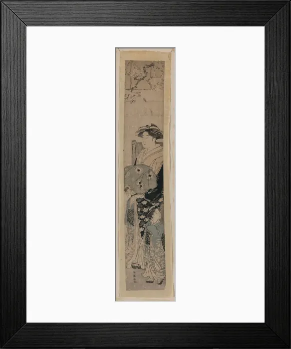 Framed Print : Courtesan beneath cherry blossoms Framed Print : Courtesan beneath cherry blossoms