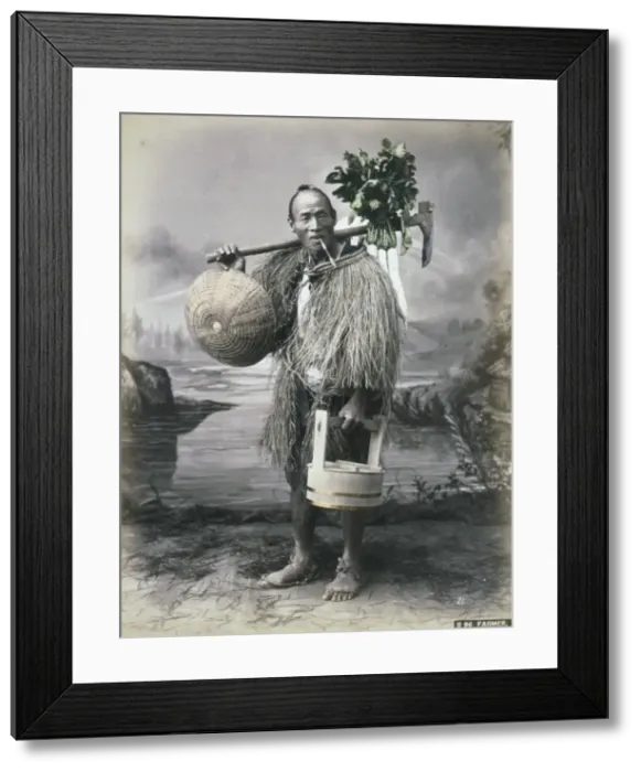 Framed Print : Farmer. Photograph shows a studio portrait of a farmer Framed Print : Farmer. Photograph shows a studio portrait of a farmer