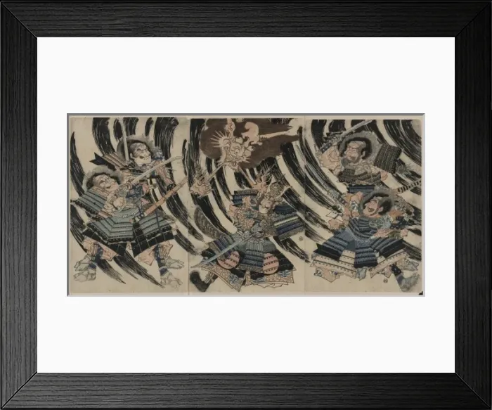 Framed Print : Minamoto Yorimitsu (Raiko Sitenno) and the head of the demon Framed Print : Minamoto Yorimitsu (Raiko Sitenno) and the head of the demon