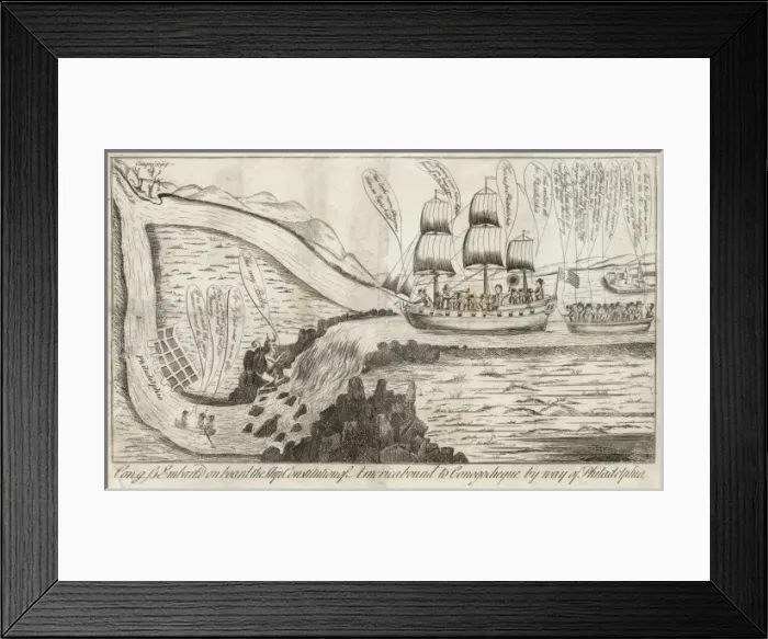 Framed Print : Con-g-ss embark d on board the ship Constitution of America Framed Print : Con-g-ss embark d on board the ship Constitution of America