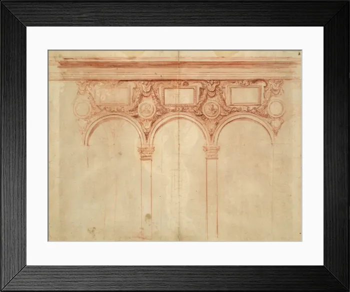 Framed Print : Three bays of an arcade. Study Framed Print : Three bays of an arcade. Study