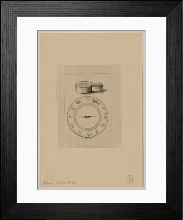 Framed Print : Astrological device showing signs of the Chinese calendar, w Framed Print : Astrological device showing signs of the Chinese calendar, w