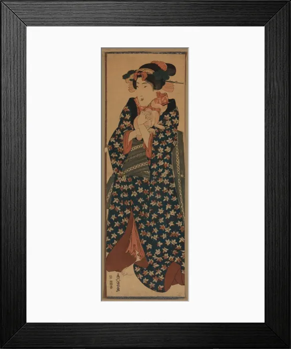 Framed Print : Young lady holding a cat Framed Print : Young lady holding a cat
