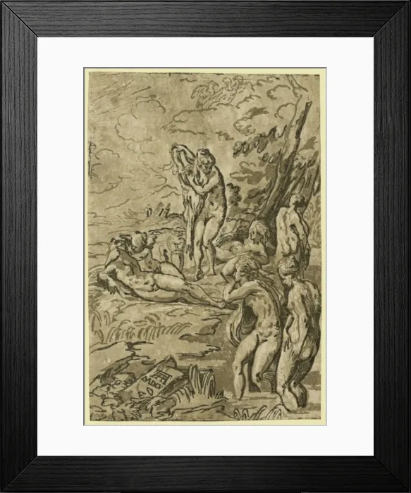 Framed Print : Nymphs bathing Framed Print : Nymphs bathing