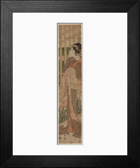 Framed Print : Courtesan gazing at Nihon embankment Framed Print : Courtesan gazing at Nihon embankment