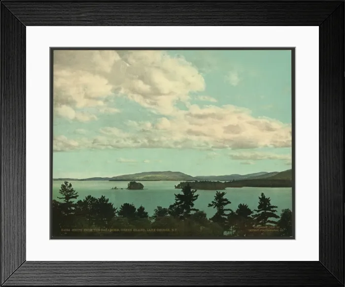 Framed Print : South from the Sagamore, Green Island, Lake George, N. Y Framed Print : South from the Sagamore, Green Island, Lake George, N. Y