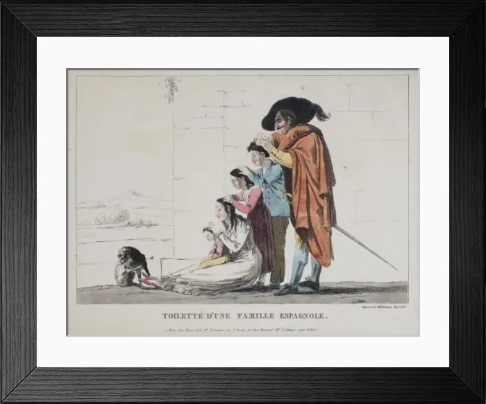 Framed Print : Toilette d une famille Espagnole Framed Print : Toilette d une famille Espagnole