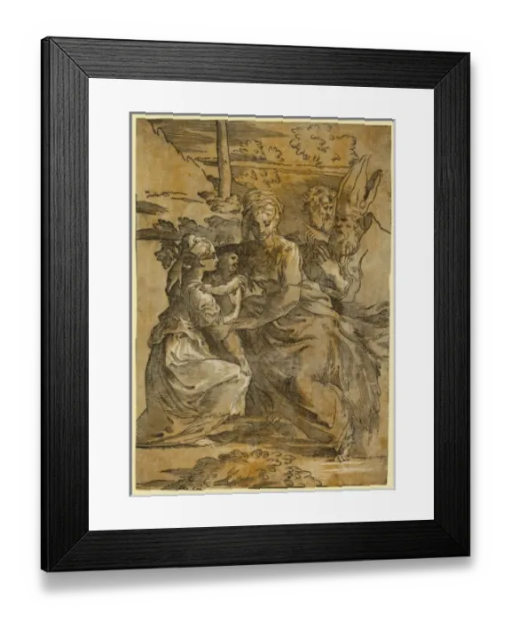 Framed Print : The holy family with St. Margaret and a bishop Framed Print : The holy family with St. Margaret and a bishop
