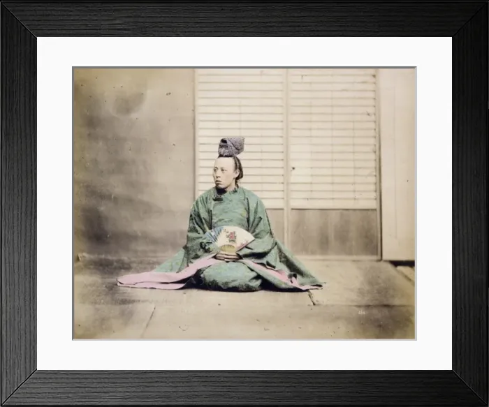 Framed Print : A man, possibly a government official, holding a fan, seated Framed Print : A man, possibly a government official, holding a fan, seated