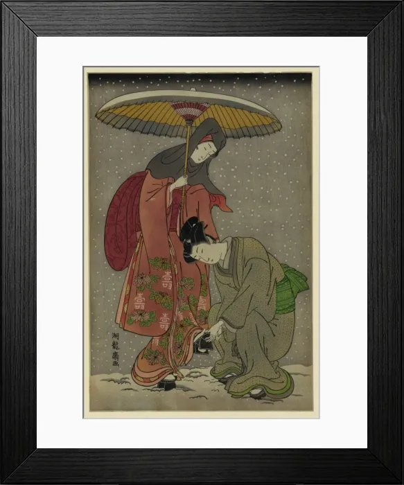 Framed Print : Removing snow from ones clogs Framed Print : Removing snow from ones clogs