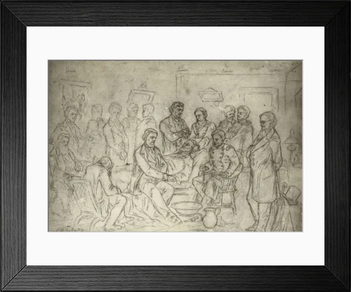 Framed Print : Drawing of the death bed scene of President Abraham Lincoln Framed Print : Drawing of the death bed scene of President Abraham Lincoln