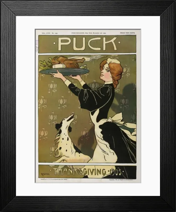 Framed Print : Puck Thanksgiving 1905 Framed Print : Puck Thanksgiving 1905