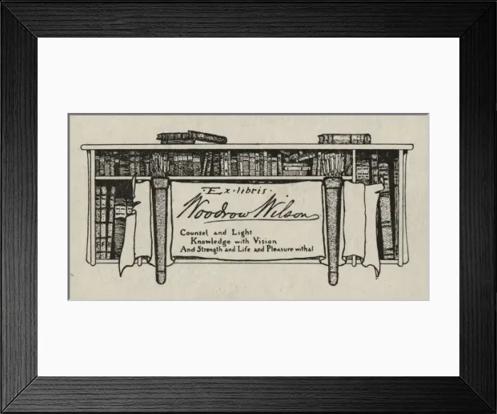 Framed Print : Bookplate of President Woodrow Wilson Framed Print : Bookplate of President Woodrow Wilson