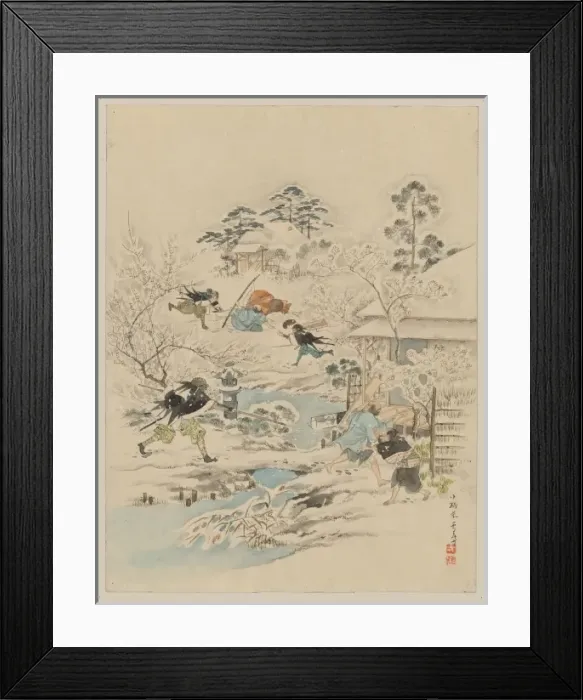 Framed Print : Juichidanme - act eleven of the Chushingura - assualt on Kir Framed Print : Juichidanme - act eleven of the Chushingura - assualt on Kir