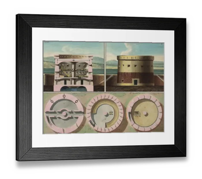 Framed Print : Fortification on the outskirts of Paris. Section, elevation Framed Print : Fortification on the outskirts of Paris. Section, elevation
