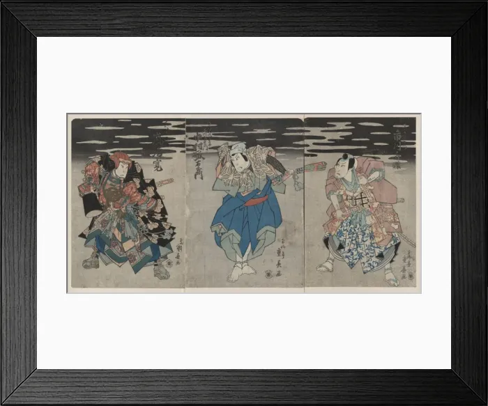Framed Print : Arashi Rikan as Mashiba Hisatsugu left; Nakamura Utaemon as Framed Print : Arashi Rikan as Mashiba Hisatsugu left; Nakamura Utaemon as