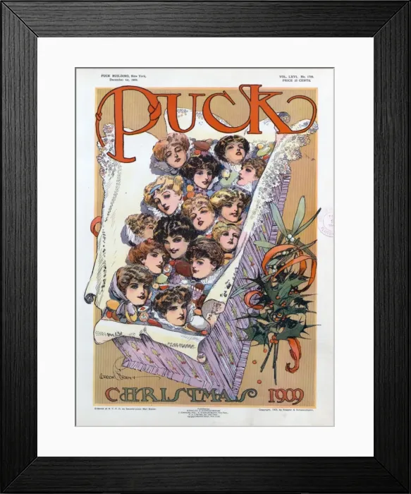 Framed Print : Puck Christmas 1909 Framed Print : Puck Christmas 1909