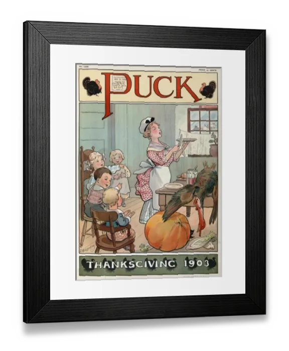 Framed Print : Puck Thanksgiving 1903 Framed Print : Puck Thanksgiving 1903