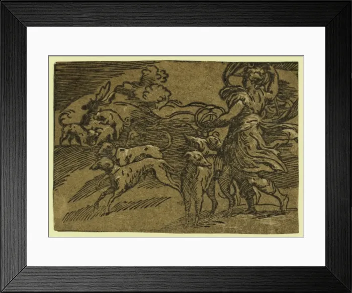 Framed Print : Diana hunting the stag Framed Print : Diana hunting the stag