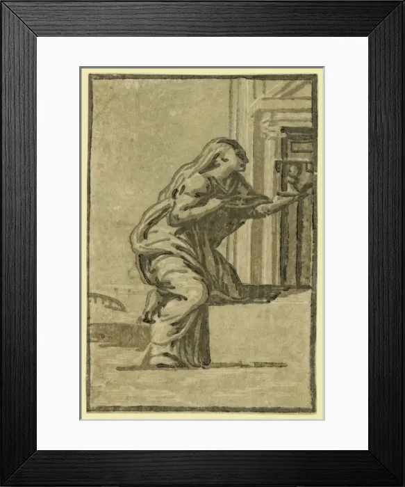 Framed Print : Faith. Allegorical print showing a woman as Faith Framed Print : Faith. Allegorical print showing a woman as Faith