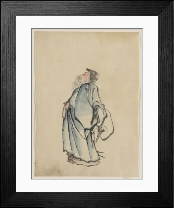 Framed Print : Fukurokuju, the god of wisdom, wealth, long life, and happin Framed Print : Fukurokuju, the god of wisdom, wealth, long life, and happin