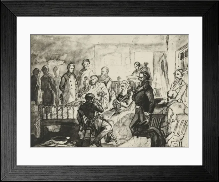 Framed Print : Drawing of the death bed scene of President Abraham Lincoln Framed Print : Drawing of the death bed scene of President Abraham Lincoln