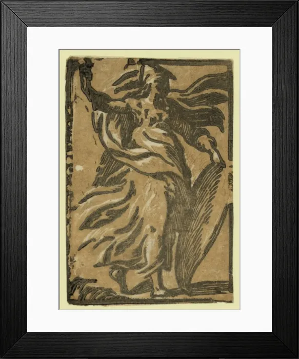 Framed Print : Pallas. Print showing Pallas, one of the Greek titans, holding a shield Framed Print : Pallas. Print showing Pallas, one of the Greek titans, holding a shield