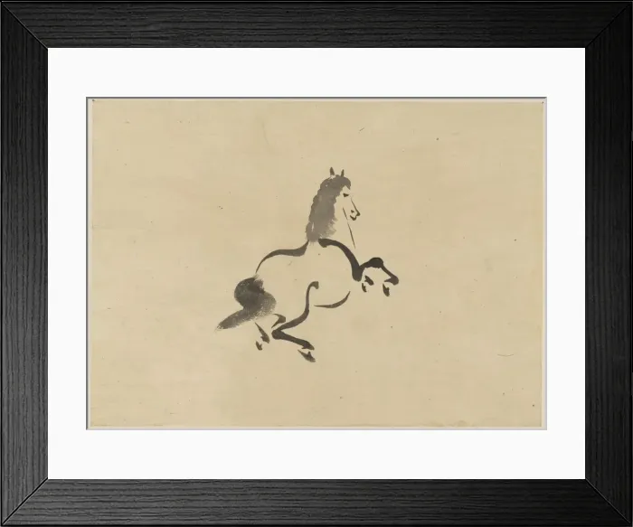 Framed Print : Horse. Print shows a horse, facing right. Date between 1870 and 1910 Framed Print : Horse. Print shows a horse, facing right. Date between 1870 and 1910