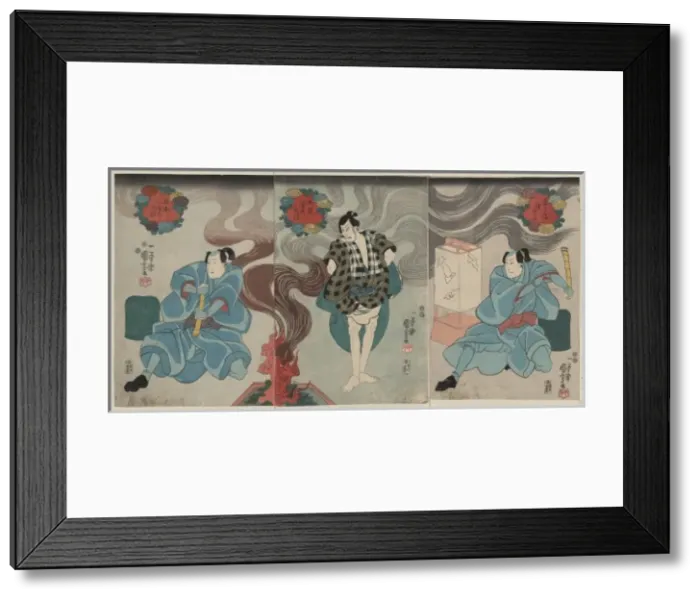 Framed Print : Actors in the roles of Tamashima Itto, Tenjuku Tokubei Framed Print : Actors in the roles of Tamashima Itto, Tenjuku Tokubei