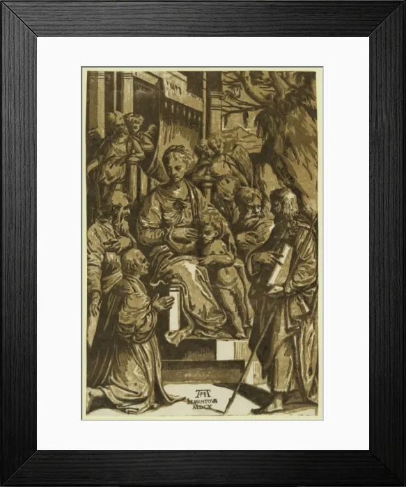 Framed Print : The Virgin and child surrounded by saints and kneeling donor Framed Print : The Virgin and child surrounded by saints and kneeling donor
