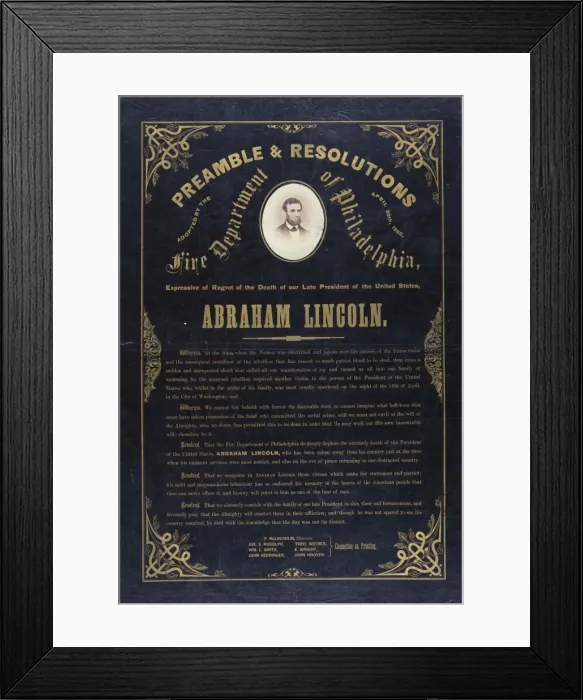 Framed Print : Preamble & resolutions adopted by the Fire Department of Phi Framed Print : Preamble & resolutions adopted by the Fire Department of Phi