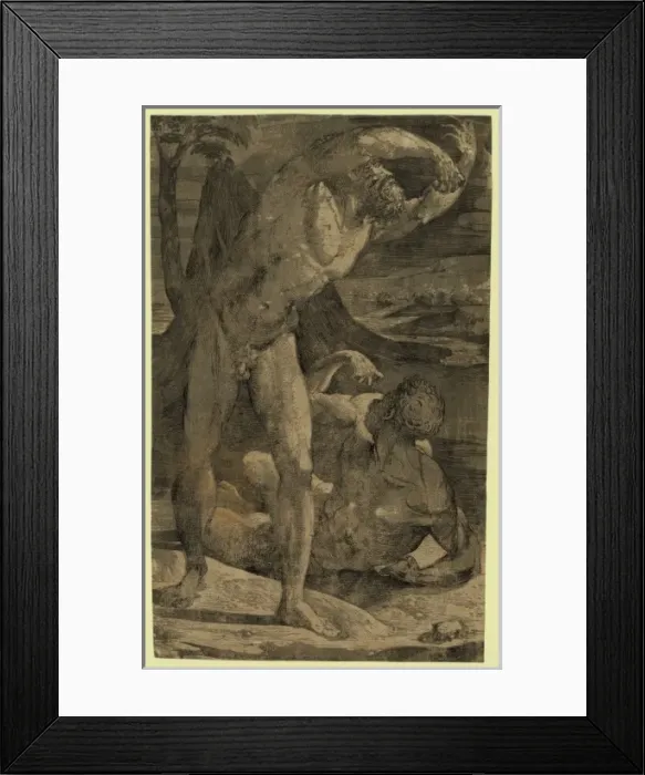 Framed Print : Two nude men: one standing, one reclining Framed Print : Two nude men: one standing, one reclining